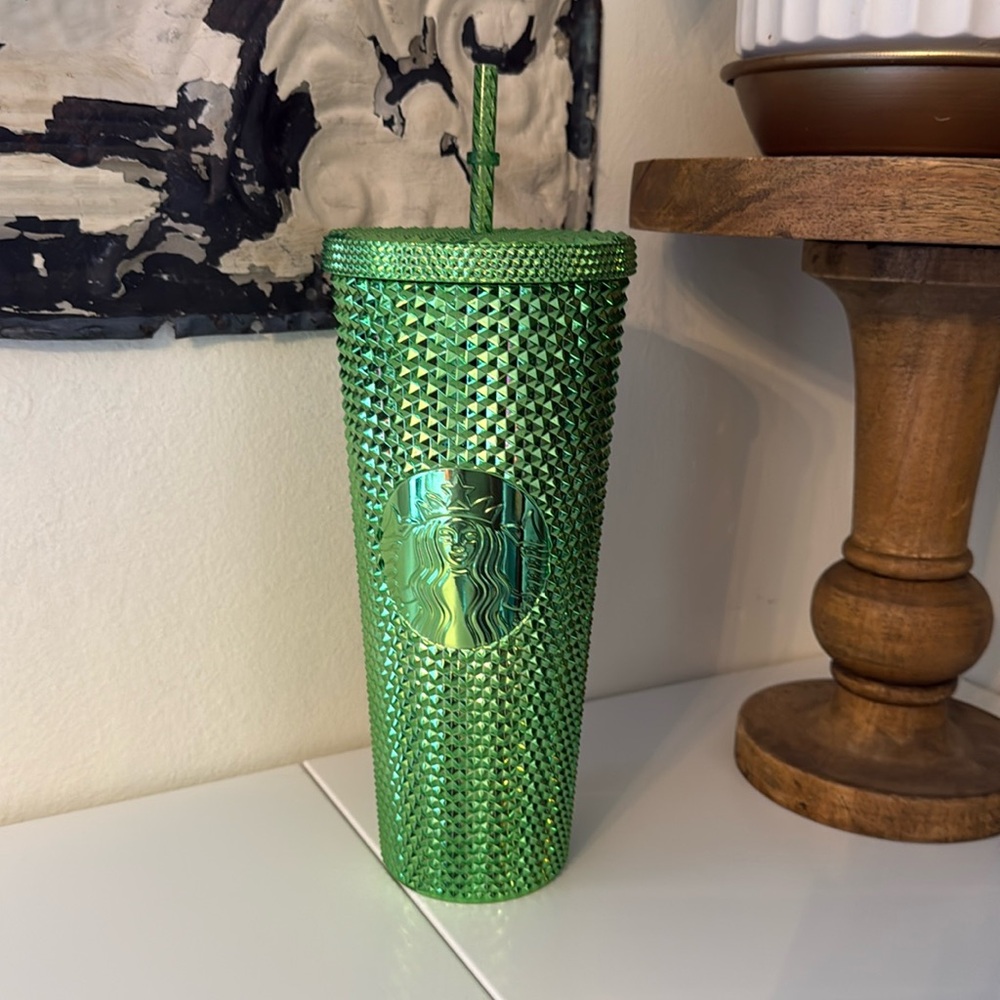 Starbucks Metallic Green Bling Studded Tumbler